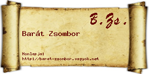 Barát Zsombor névjegykártya